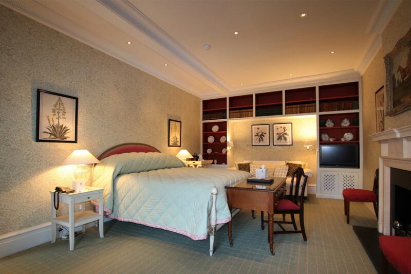 One of the exclusive bedrooms at Knowsley Hall