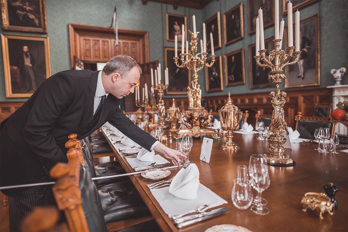 Stunning table settings at Knowsley Hall's dining room